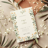 Minimal Floral Lijst Wedding Invitation Kaart