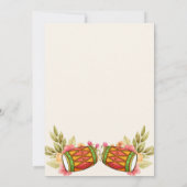 Minimal Floral Pink Mehndi Night Ceremony Henna Kaart (Achterkant)