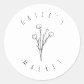 Minimal Floral Sketch Sticker (Voorkant)