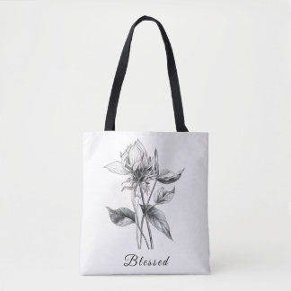 Minimal Floral Tas nummer 1 met zwarte handgrepen