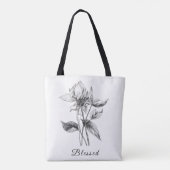 Minimal Floral Tas nummer 1 met zwarte handgrepen (Achterkant)