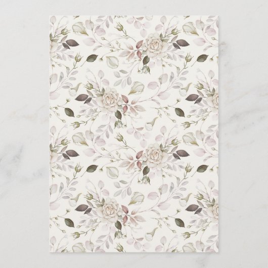 Minimal Floral Wedding Menu with Botanical Back Kaart (Achterkant)