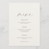 Minimal Floral Wedding Menu with Botanical Back Kaart (Voorkant)