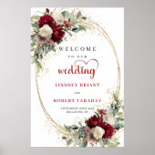 Minimal Floral Wedding Welcome Poster Elegant (Voorkant)