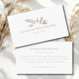 Minimal Floral White Botanical Beauty Visitekaartje