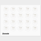 Minimal Floral White Botanical  Ronde Sticker (Vel)