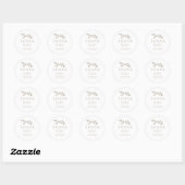 Minimal Floral White Botanical THANK YOU Ronde Sticker (Vel)