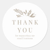 Minimal Floral White Botanical THANK YOU Ronde Sticker (Voorkant)