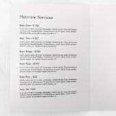 Minimal Floral Wreath Beauty Salon Business Suite Drieluik Kaart (Binnenzijde eerst)