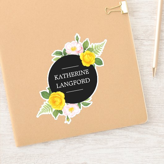 Minimal Floral Wreath Beauty Salon Business Suite Sticker (Notitieboek)