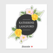 Minimal Floral Wreath Beauty Salon Business Suite Sticker (Vel)