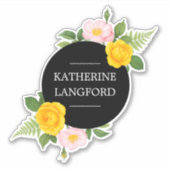Minimal Floral Wreath Beauty Salon Business Suite Sticker (Voorkant)