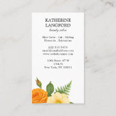 Minimal Floral Wreath Schoonheidssalon Gestreept Visitekaartje (Achterkant)