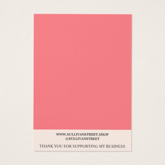 Minimal Flowers Ketting Sieraden Display Kaart (Achterkant)