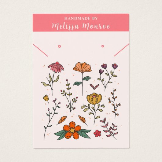 Minimal Flowers Ketting Sieraden Display Kaart (Voorkant)