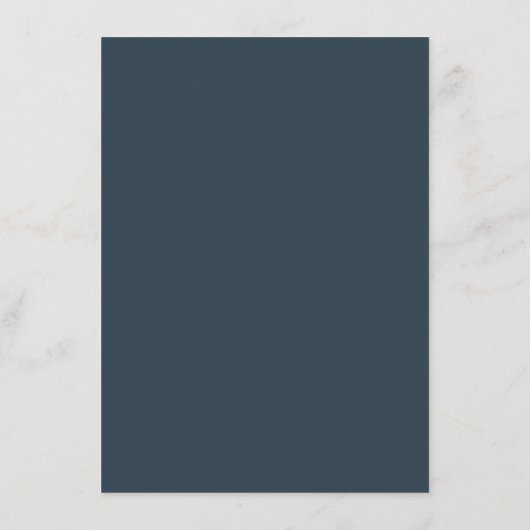 Minimal Foliage Lijst Navy Blue bruiloft receptie Menu (Achterkant)