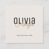 Minimal Font Duo QR Code Vierkante Visitekaartje (Voorkant)