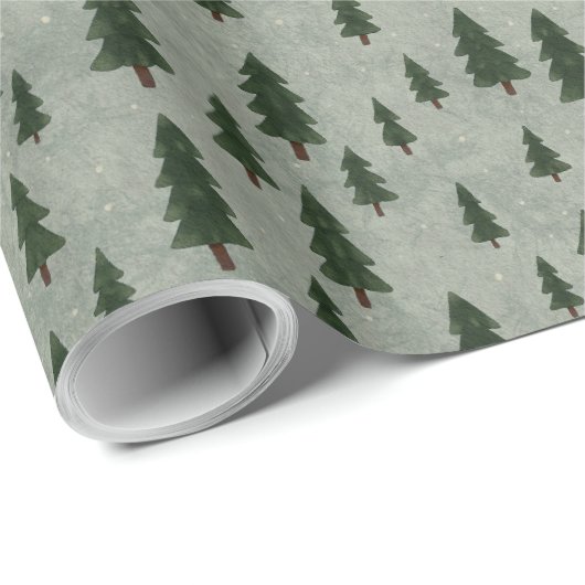 Minimal Forest Pattern Wrapping Paper Cadeaupapier (Rol Hoek)