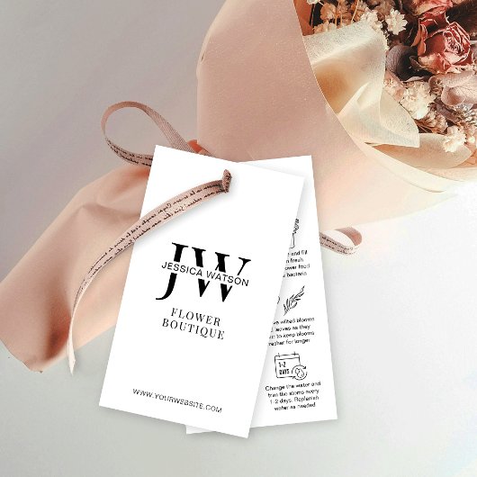Minimal Fresh Flowers Care Guide Bloemist Hang Lab Visitekaartje