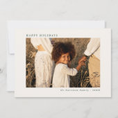 Minimal Front Kleurrijke Folk Bloemen Kerstfoto Feestdagenkaart (Voorkant)