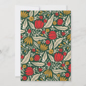 Minimal Front Modern Folk Bloemen Kerstfoto Feestdagenkaart (Achterkant)