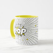 Minimal Fun SUPER POP! Popcorn Pun | Pop Art Mok (Voorkant links)
