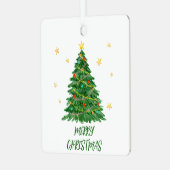 Minimal Fun Waterverf Tree Metal Ornament (Voorkant links)