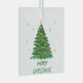 Minimal Fun Waterverf Tree Ornament (Voorkant Rechts)