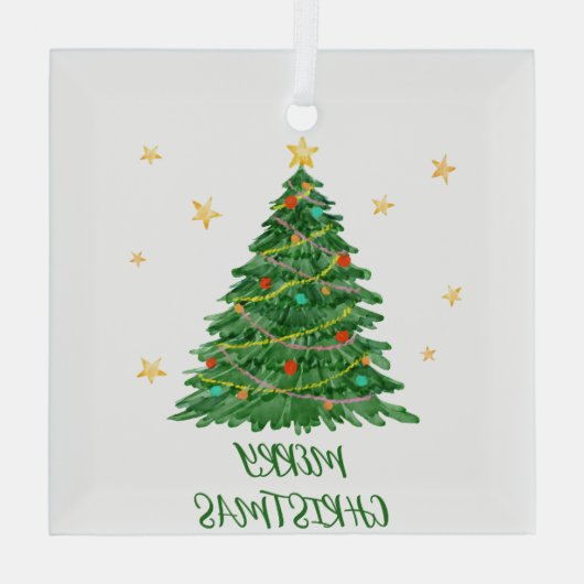 Minimal Fun Waterverf Tree Ornament (Achterkant)