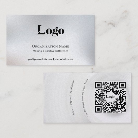 Minimal Fundraising Business Card Visitekaartje (Voorkant / Achterkant)