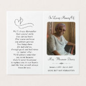 Minimal Funeral Memorial Fotomap Gebed Kaart (Buitenkant ongevouwen)