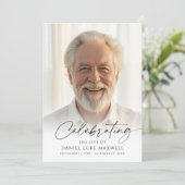 Minimal Funeral Memorial Photo Celebration of Life Programmakaart (Staand voorkant)
