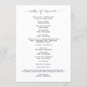 Minimal Funeral Memorial Photo Celebration of Life Programmakaart (Achterkant)