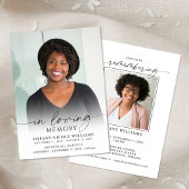 Minimal Funeral Memorial Photo In Loving Memory Kaart