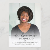 Minimal Funeral Memorial Photo In Loving Memory Programmakaart (Voorkant)