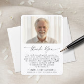 Minimal Funeral Memorial Photo Script Thank You Bedankkaart