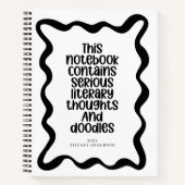 Minimal Funny Book Club Personalized Name Year Notitieboek (Voorkant)