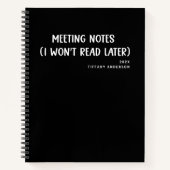 Minimal Funny Coworker Meetings Office Name Year Notitieboek (Voorkant)