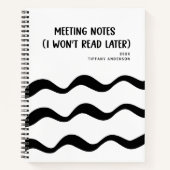 Minimal Funny Coworker Meetings Office Name Year Notitieboek (Voorkant)
