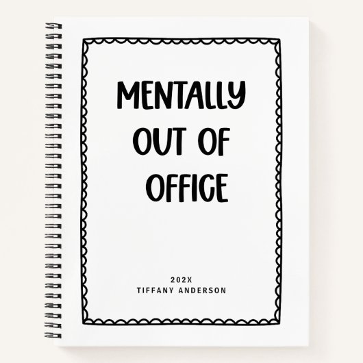 Minimal Funny Coworker Office Name Year Notitieboek (Voorkant)