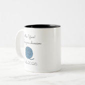 Minimal & Funny Yarn Ball Knitting Mug Tweekleurige Koffiemok (Voorkant links)