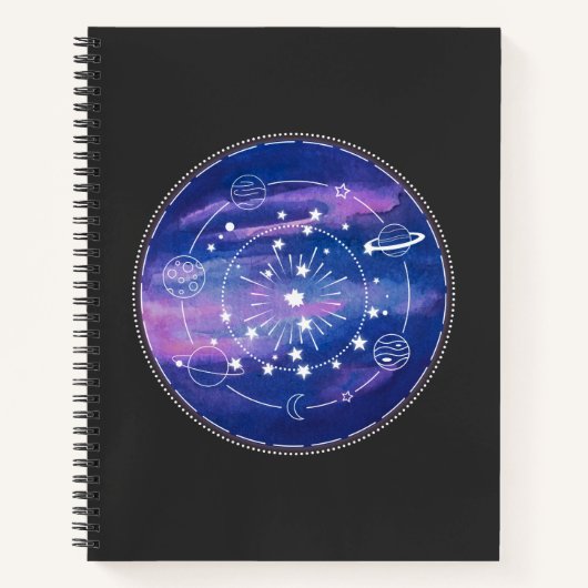 Minimal Galaxy Moon Design | Cosmic Aesthetic Art Notitieboek (Voorkant)