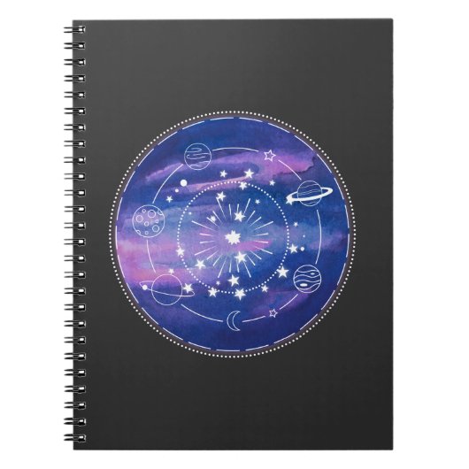 Minimal Galaxy Moon Design | Cosmic Aesthetic Art Notitieboek (Voorkant)