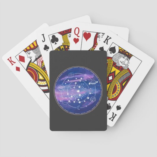 Minimal Galaxy Moon Design | Cosmic Aesthetic Art Pokerkaarten (Achterkant)