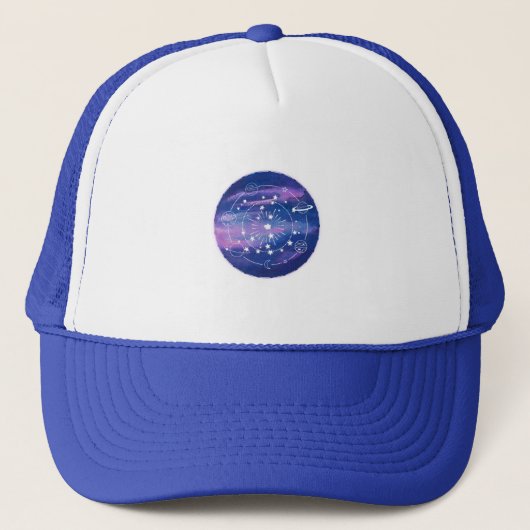 Minimal Galaxy Moon Design | Cosmic Aesthetic Art Trucker Pet (Voorkant)