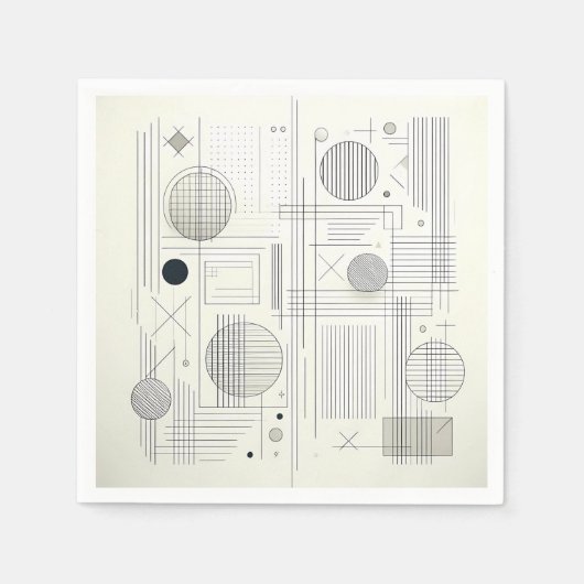 Minimal Geometric Line Art Servet (Voorkant)