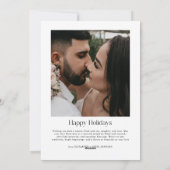 Minimal Getrouwd & Vrolijk Kerstfoto Passen getrou Feestdagenkaart (Achterkant)