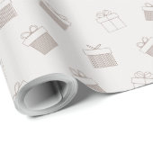 Minimal Gift Boxes Christmas Wrapping Paper Cadeaupapier (Rol Hoek)