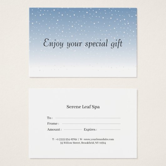 Minimal Gift Certificate Card for Small Businesses Visitekaartje (Voorkant /achterkant)