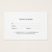 Minimal Gift Certificate Card for Small Businesses Visitekaartje (Achterkant)